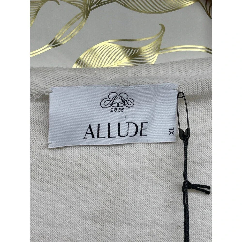 Allude Cream Cotton Cashmere Knit Cardigan • Quiet Luxury Minimalist Bolero XL